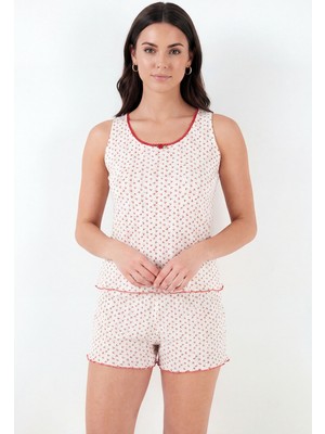 Lela Pamuklu Yumuşak Dokulu Desenli Şortlu Pijama Takımı Bayan Pijama Takımı 65770754