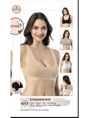 Kota Bayan Likralı Penye Geniş Askı Pedli Büstiyer