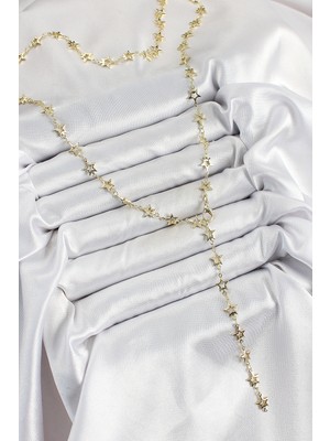 Zenvia Pirinç Gold Renk Yıldızlı Kadın Y Kolye - TJ-BKO10301