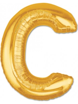Zenvia C Harf Folyo Balon Altın Renk 40 Inç