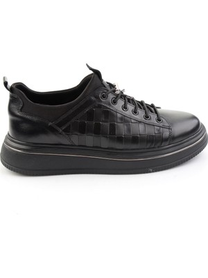 Bambi Siyah Hakiki Deri Erkek Casual Ayakkabı E01401021841