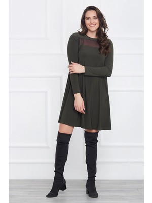 Laranor Kadın Siyah Tül Detaylı Elbise 17LB9008