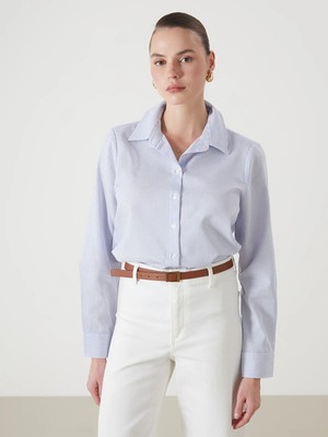 Lc Waikiki Yeni Sezon Çizgili Oxford Kadın Gömlek