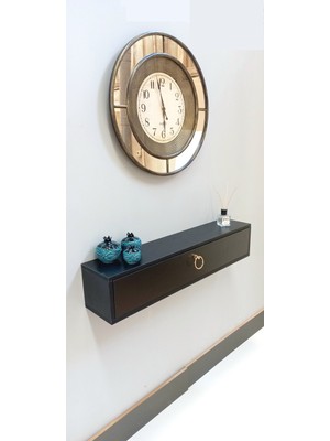 Feyza Design 70 cm Siyah Kapaklı Dresuar - Salon ve Antre Için Şık Çözüm