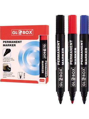 Kitabevimden Globox Markör Permanent Yuvarlak Uç Kırmızı 6769