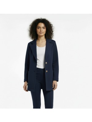 Lyvean Bol Kesim Erkek Yaka 3 Iplik Penye Ceket