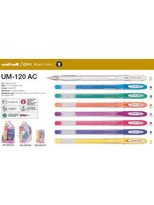 Kitabevimden Uni-Ball Roller Kalem Signo Angelic Colour Jel Bilye Uç 48 Li 0.7 mm UM-120AC/4D Set