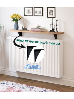 Feyza Design Yenilikçi Oval Kesim Petek Üstü Uçan Raf Kitaplık (100X18 Cm)