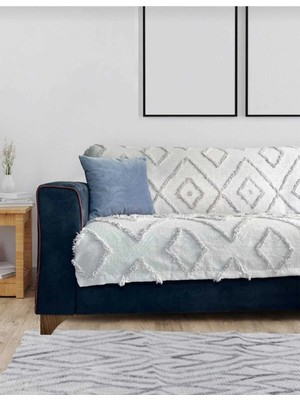 D'niss Home Iskandinav Jasmin Koltuk Örtüsü 180*240 Gri