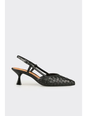 Elle Siyah Deri Kadın Günlük Ayakkabı