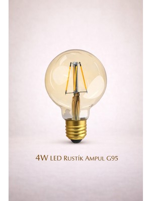 Ack G95 Rustik LED Ampul 2700K Sarı Işık 360LM 4W E27