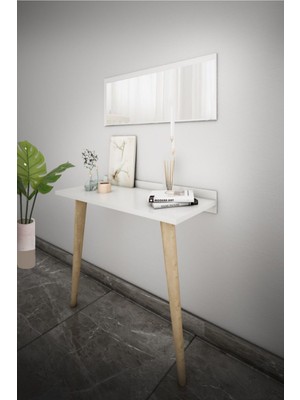 Feyza Design Elegance Asia Ahşap Iki Ayaklı Dresuar - Beyaz