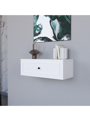 Feyza Design Yüksekliği 20 cm Genişliği 60 cm Beyaz Dresuar Kapaklı