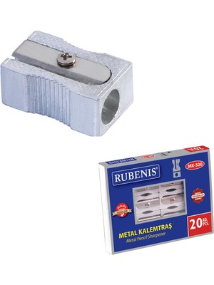 Kitabevimden Rubenis Kalemtraş Metal Köşeli MK-500 (20 Li 1 Paket)