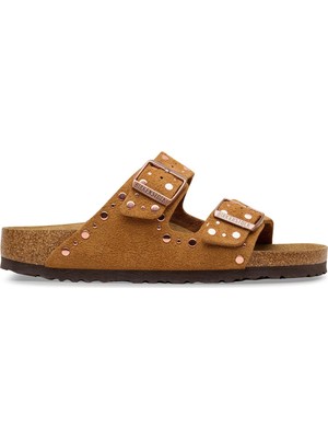 Birkenstock Arizona Vl Rivet Border Kahverengi Kadın Terlik