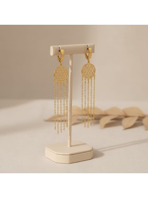 Allivo Altın Renk Zincir Sarkıtlı Sallantılı Çelik Küpe