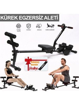 Relaxus Hidrolik Katlanabilir Kürek Çekme Aleti Gösterge Ev Kardiyo Tüm Vücut Egzersiz Direnç Lastiği Hediye