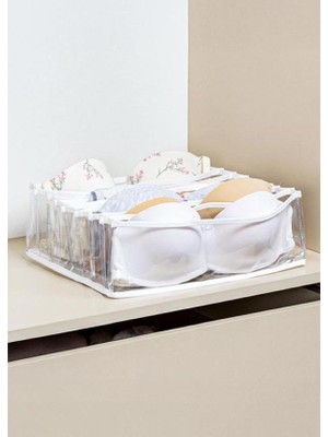 Düzen Organizer 8 Cepli Çekmece Içi Şeffaf Sütyen Düzenleyici