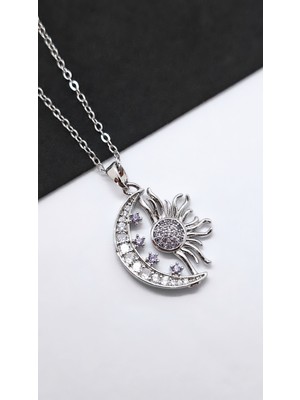 Serenity Güneş Ay Aşkı Figür Çelik Kolye