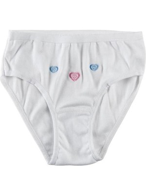 Tutku Kız Çocuk Slip Külot %100 Pamuklu 6'lı Beyaz Renkli Yumuşak Dokulu Konforlu