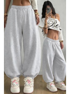 Vladivosto Paçası Lastikli Yüksek Bel Mevsimlik Ekstra Bol Kalıp Büyük Beden Oversize Baggy Eşofman Altı