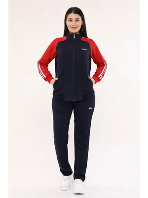 Fantasy Büyük Beden Pamuklu Dik Yaka Bayan Eşofman Takımı 18307