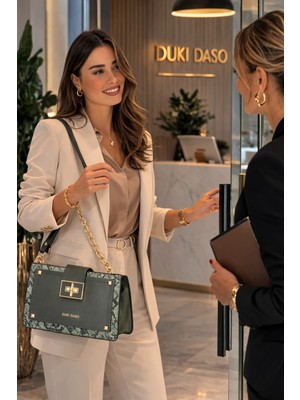 Yeşil Dikdörtgen Formlu Kadın Kol Çantası | Yeşil T8329