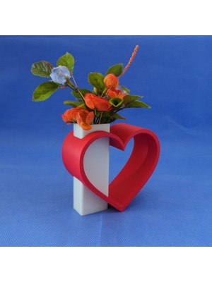 Kalp Şeklinde Dekoratif Vazo – Modern Tasarım Çiçeklik, Sevgiliye Özel Hediye, Minimal Masa Üstü Süs