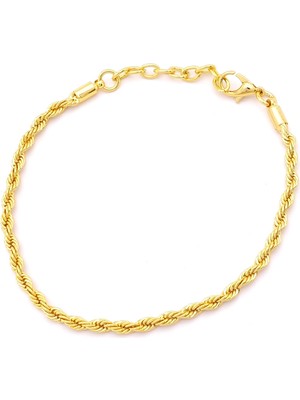 ferizz altın kaplama  burgu zincir bileklik blk-1237