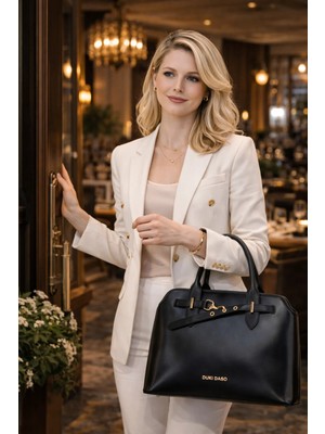 Siyah Gold Toka Detaylı Şık Kadın Kol Çantası | Siyah MT1544