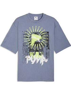 Puma Graphic Tee Erkek Günlük Tişört 63444265 Gri