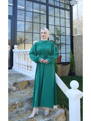 Nisum Moda Hakim Yaka Balon Kol Elbise