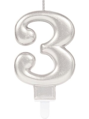 Zenvia 3 Rakam Mum Gümüş Renk