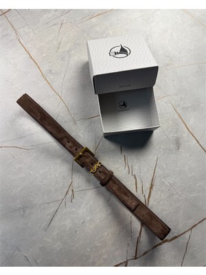 İstanbul Belt Süet Kadın Deri Kemer – 3 cm – Altın Ton Tokalı, Dayanıklı, Şık & Gerçek Deriden Kemer