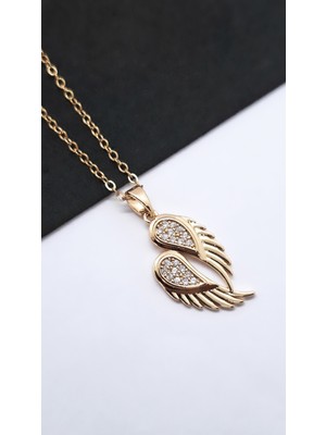 Serenity Ikiz Melek Kanadı Figür Çelik Kolye