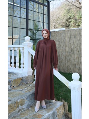 Nisum Moda Hakim Yaka Balon Kol Elbise