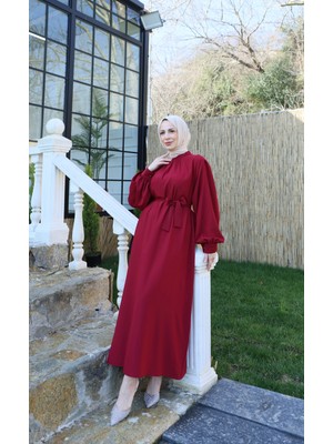 Nisum Moda Hakim Yaka Balon Kol Elbise