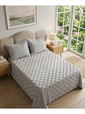 D'niss Home Ponpon Desen Yatak Örtüsü 3 Parça