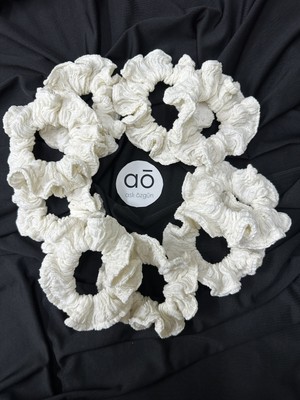 Aslı Özgün 10'lu Beyaz Scrunchie Saç Toka Seti (Kına, Nişan, Bride To Be Hediyelik)
