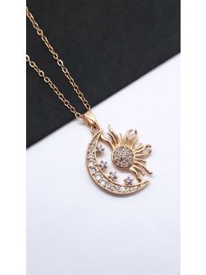 Serenity Güneş Ay Aşkı Figür Çelik Kolye