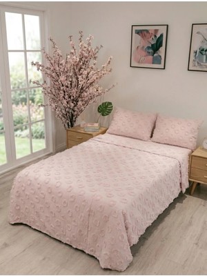 D'niss Home Ponpon Desenli 3 Parça Çift Kişilik Yatak Örtüsü