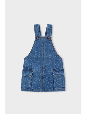 Mayoral Kız Çocuk Pamuk-Lyocell Karışımlı Nakışlı Salopet Etek - Mavi