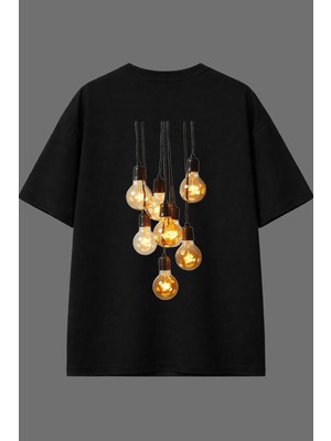 Vsrn Aksesuar Lamba Tasarım Arka Baskılı Siyah Oversize T Shirt