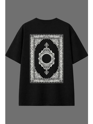 Vsrn Kaotik Desenler 1 Tasarım Arka Baskılı Siyah Oversize T Shirt