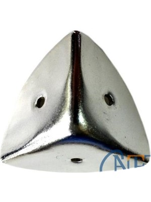 Zenvia Dekoratif, Kutu, Sandık Köşesi - 45X28 Mm, Büyük, Nikel, 100 Adet