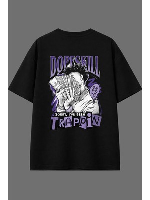 Vsrn Sorry Ive Tasarım Arka Baskılı Siyah Oversize T Shirt