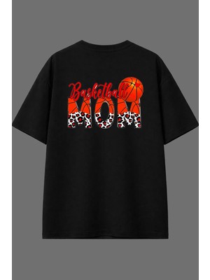 Vsrn Basketbol 10 Tasarım Arka Baskılı Siyah Oversize T Shirt