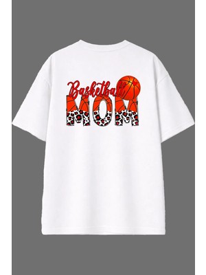 Vsrn Basketbol 10 Tasarım Arka Baskılı Beyaz Oversize T Shirt