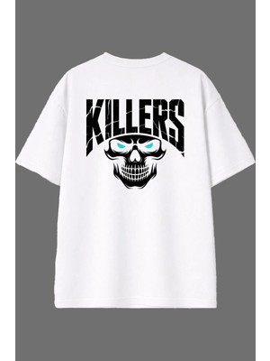 Vsrn Kıllers Tasarım Arka Baskılı Beyaz Oversize T Shirt