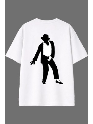 Vsrn Şarkıcı 3 Tasarım Arka Baskılı Beyaz Oversize T Shirt